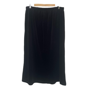Vintage Bentley Black Velvet Pull On Midi-Maxi Skirt Size XL 1X Whimsigoth
